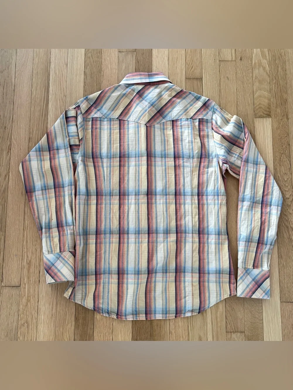 Vintage True Religion Mens Plaid Pearl Snap Shirt Large Western Style India